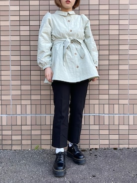 「earth music&ecology（アースミュージックアンドエコロジー）のアイテム（ブルゾン）」を使った、miku u.さん（レディース・153cm）の春コーディネート