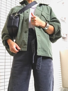 「AP STUDIO（エーピーストゥディオ）のアイテム（ジャケット/アウター）」を使った、8aaaaayanさん（レディース・157cm）の秋コーディネート