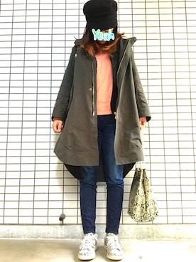 「woadblue（ウォードブルー）のアイテム（デニムパンツ）」を使った、8aaaaayanさん（レディース・157cm）の秋コーディネート