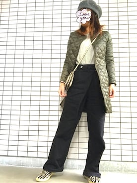 「MY（マイ）のアイテム（パンツ）」を使った、8aaaaayanさん（レディース・157cm）の秋コーディネート