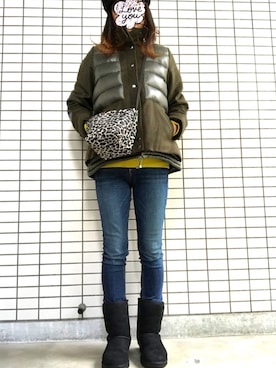 「woadblue（ウォードブルー）のアイテム（デニムパンツ）」を使った、8aaaaayanさん（レディース・157cm）の冬コーディネート