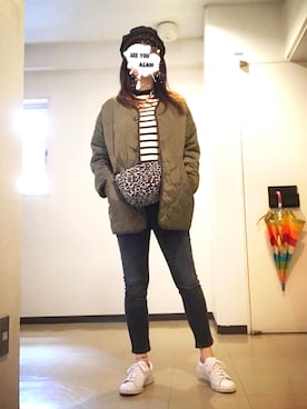 「HYKE」｜「アイテム（ノーカラージャケット）」を使った、8aaaaayanさん（レディース・157cm）の春コーディネート