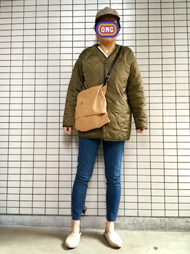 「バブーシュ」｜「アイテム（ノーカラージャケット）」を使った、8aaaaayanさん（レディース・157cm）の春コーディネート