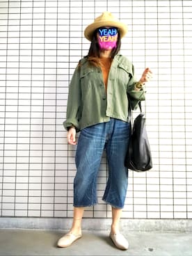 「AP STUDIO（エーピーストゥディオ）のアイテム（ジャケット/アウター）」を使った、8aaaaayanさん（レディース・157cm）の春コーディネート