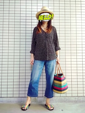 「Genuine（ジェニュイン）のアイテム」を使った、8aaaaayanさん（レディース・157cm）の春コーディネート