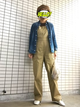 「MACPHEE（マカフィー）のアイテム（オールインワン・サロペット）」を使った、8aaaaayanさん（レディース・157cm）の春コーディネート