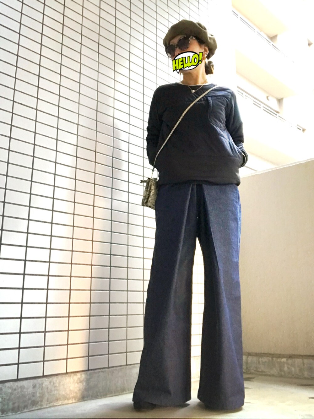 「秋コーデ、snow peak、JOHN LAWRENCE SULLIVAN、outfit」｜「Ray BEAMSの◇Ray BEAMS / コーデュロイ BIG ベレー帽（ハンチング/ベレー帽、グリーン系）」を使った、8aaaaayanさん（レディース・157cm）の秋コーディネートの1枚目の写真