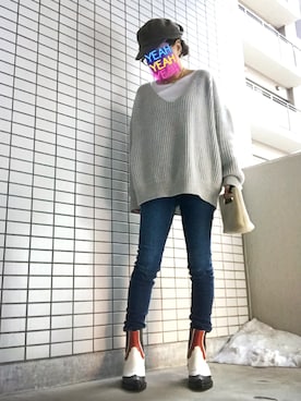 「KIJIMA TAKAYUKI」｜「アイテム（ブーツ）」を使った、8aaaaayanさん（レディース・157cm）の冬コーディネート