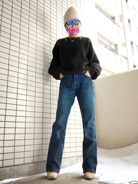 「ビンテージデニム」｜8aaaaayanさん（レディース・157cm）の冬コーディネート