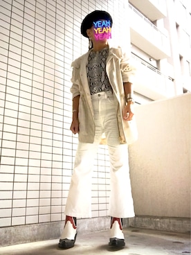 「Jonnlynx（ジョンリンクス）のアイテム（パンツ）」を使った、8aaaaayanさん（レディース・157cm）の秋コーディネート