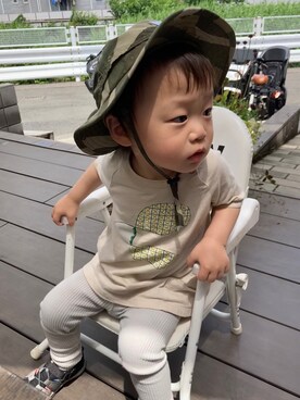 「休憩」｜haru☺︎さん（キッズ・80cm）の夏コーディネート
