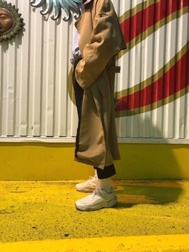 「韓国」｜「アイテム（トレンチコート）」を使った、naさん（メンズ・177cm）の冬コーディネート