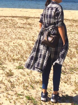 「アベイル」｜「アイテム（シャツワンピース）」を使った、yohiraさん（レディース・167cm）の秋コーディネート