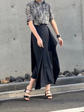 「アイテム（バングル/リストバンド）」を使った、Junnaさん（レディース・168cm）の春コーディネート