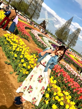 「COCO DEAL（ココディール）のアイテム（デニムジャケット）」を使った、すずあやさん（レディース・152cm）の春コーディネート