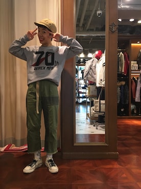 「切りっぱなし」｜増田彩華さん（レディース・164cm）の夏コーディネート