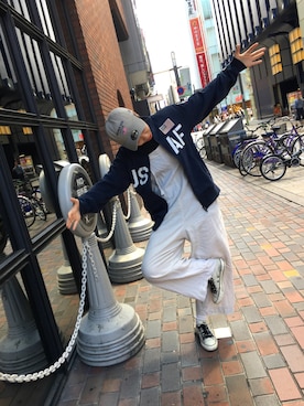 「星条旗」｜「アイテム（ジャージ）」を使った、増田彩華さん（レディース・164cm）の夏コーディネート