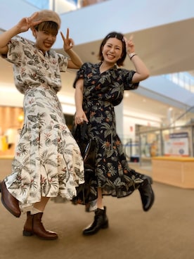 「海」｜「アイテム（ハンチング/ベレー帽）」を使った、増田彩華さん（レディース・164cm）の春コーディネート