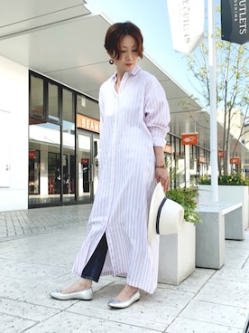 「Rougevif」｜「アイテム（シャツワンピース）」を使った、Takemotoさん（レディース・155cm）の春コーディネート