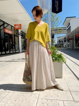 「Au BANNISTER（オゥバニスター）のアイテム」を使った、Takemotoさん（レディース・155cm）の春コーディネート