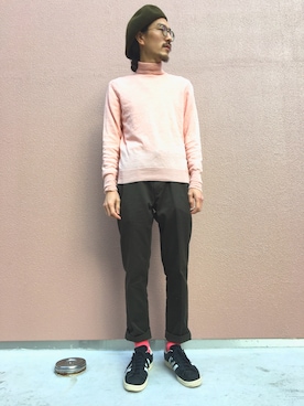 「トゥモローランド」｜「アイテム（ハンチング/ベレー帽）」を使った、kokabu minoruさん（メンズ・168cm）の冬コーディネート