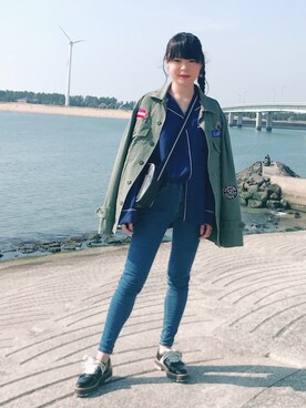 「ムック本」｜「アイテム（ジャケット/アウター）」を使った、natsumiさん（レディース・155cm）の春コーディネート