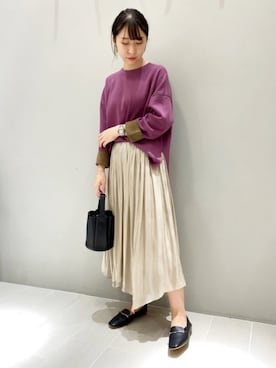 「リバーシブル」｜「アイテム（モカシン/デッキシューズ）」を使った、reikaさん（レディース・160cm）の秋コーディネート