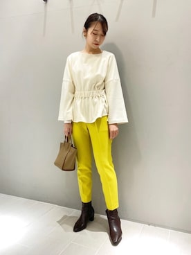 「ダブルクロスパンツ」｜reikaさん（レディース・160cm）の冬コーディネート
