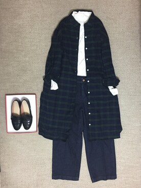 シャツワンピースを使った フランネル のレディース人気ファッションコーディネート Wear