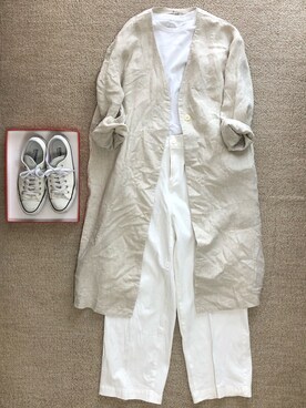「無印良品（ムジルシリョウヒン）のアイテム（その他アウター）」を使った、kntwさん（レディース・155cm）の春コーディネート