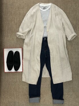 「無印良品（ムジルシリョウヒン）のアイテム（その他アウター）」を使った、kntwさん（レディース・155cm）の夏コーディネート