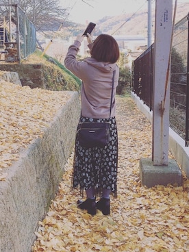 「Shelly island（シェリーアイランド）のアイテム（レギンス/スパッツ）」を使った、佐吉さん（レディース・148cm）の秋コーディネート