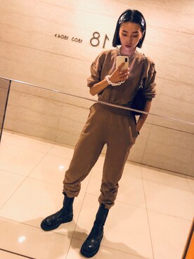 「休闲」｜「アイテム（スウェット）」を使った、Merle _Wさん（レディース・163cm）の秋コーディネート