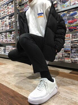 「VISAのアイテム（Tシャツ/カットソー、ホワイト系）」を使った、🔪🍅さん（メンズ・169cm）の春コーディネート