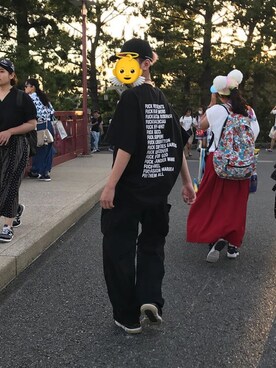 「masternumberのアイテム（Tシャツ/カットソー、ブラック系）」を使った、🔪🍅さん（メンズ・169cm）の夏コーディネート