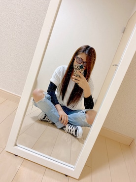 「CAMBIO（カンビオ）のアイテム（Tシャツ/カットソー）」を使った、ねむるくん☺︎さん（レディース・153cm）の春コーディネート