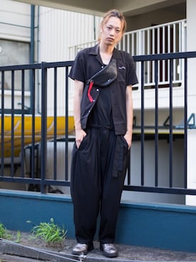 「glamb（グラム）のアイテム（その他シューズ）」を使った、maruさん（メンズ・186cm）の夏コーディネート