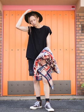 「glamb（グラム）のアイテム（その他）」を使った、maruさん（メンズ・186cm）の夏コーディネート