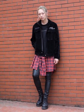 「glamb（グラム）のアイテム（ミリタリージャケット）」を使った、maruさん（メンズ・186cm）の春コーディネート