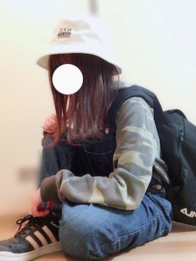 「FILA」｜「アイテム（オールインワン・サロペット）」を使った、ｾﾝﾁｬさん（レディース・148cm）の秋コーディネート