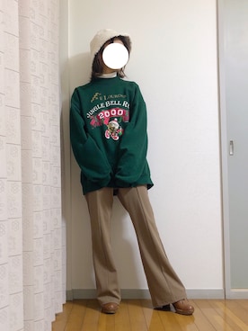 「JERZEES（ジャージーズ）のアイテム」を使った、ｾﾝﾁｬさん（レディース・148cm）の冬コーディネート