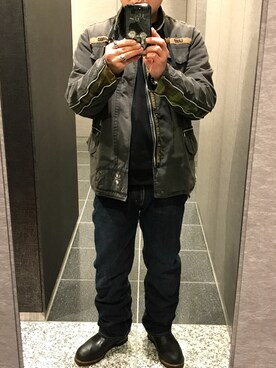 「WTAPS（ダブルタップス）のアイテム（ミリタリージャケット、グレー系）」を使った、wtapsおじさんさん（メンズ・171cm）の冬コーディネート