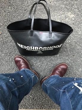 「NEIGHBORHOOD（ネイバーフッド）のアイテム（トートバッグ、ブラック系）」を使った、wtapsおじさんさん（メンズ・171cm）の冬コーディネート