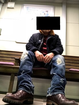 「WTAPS（ダブルタップス）のアイテム（ミリタリージャケット、ブルー系）」を使った、wtapsおじさんさん（メンズ・171cm）の冬コーディネート