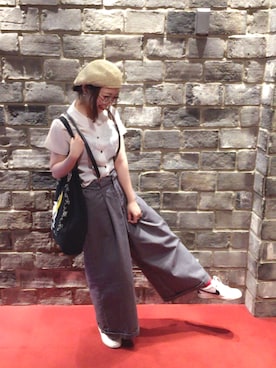 「麦わら帽子」｜「アイテム（ハンチング/ベレー帽）」を使った、あやかんさん（レディース・155cm）の秋コーディネート