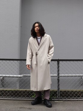 「Lui's（ルイス）のアイテム（トレンチコート）」を使った、タケダさん（メンズ・170cm）の冬コーディネート