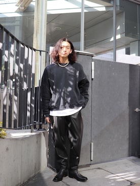 「DAIRIKU（ダイリク）のアイテム（スウェット）」を使った、タケダさん（メンズ・170cm）の冬コーディネート