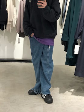 「DAIRIKU（ダイリク）のアイテム（スウェット）」を使った、タケダさん（メンズ・170cm）の春コーディネート