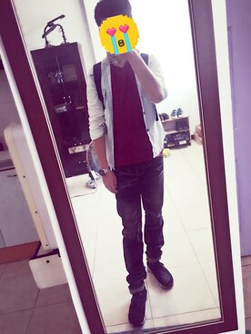 「Mania（マニア）のアイテム（パンツ）」を使った、Kaws  Chenさん（メンズ・174cm）の秋コーディネート