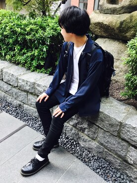 「Dr. Martens（ドクターマーチン）のDr.Martens VINTAGE1461（ブーツ）」を使った、いつきさん（メンズ・166cm）の秋コーディネート